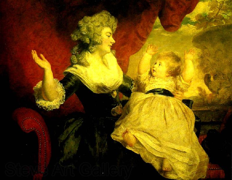 Sir Joshua Reynolds georgiana, duchess of devonshire with her daughter Spain oil painting art